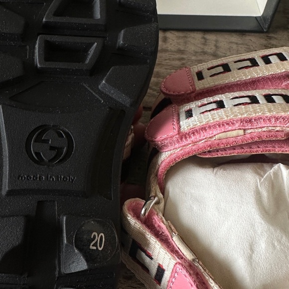 Gucci Kids Logo Stripe Chunky Sandal - PINK - IT 20 (US Infant 4) - NWT - Picture 5 of 5